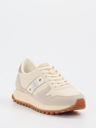 Blauer – Retro Runner aus Veloursleder beige