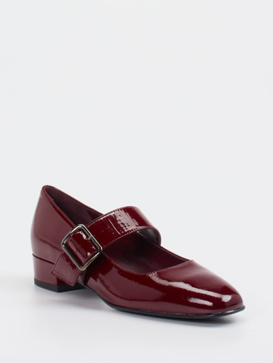 Konstantin Starke – Mary Janes aus Lackleder Bordeauxrot