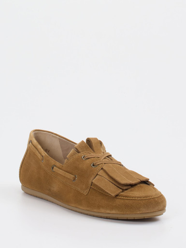 Kennel & Schmenger – Fransen-Loafer aus Veloursleder Cognac