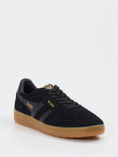 Gola – Low-Top Sneaker aus Veloursleder Schwarz