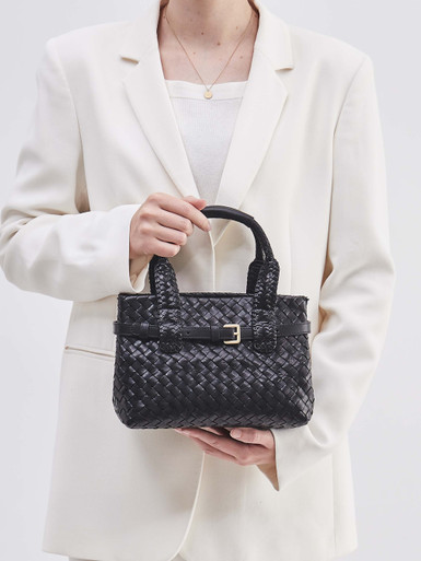 Allan K – Handtasche aus Flechtleder Schwarz