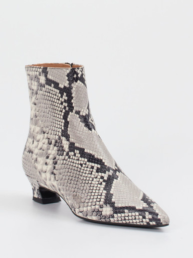 Konstantin Starke – Stiefelette aus Reptilleder grau