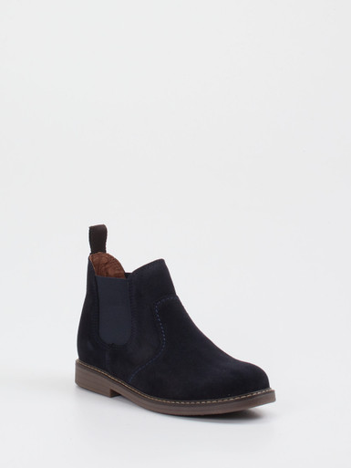 Ralph Harrison Classic – Chelsea Boots aus Veloursleder Blau