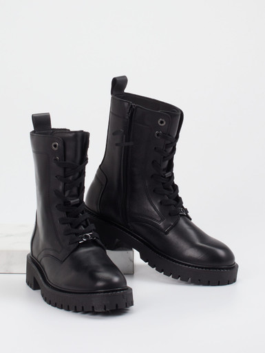 Marc O'Polo – Schnürboots aus Lammleder Schwarz