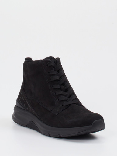 Gabor Comfort – Schnür-Boots aus Nubukleder Schwarz