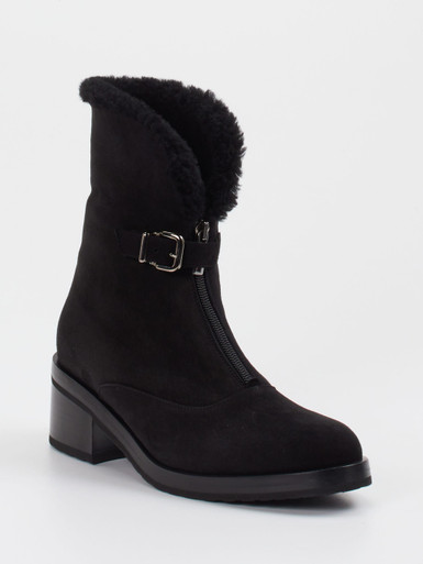 Truman's – Stiefeletten aus Veloursleder Schwarz