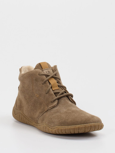 Josef Seibel – Schnürstiefelette aus Veloursleder taupe
