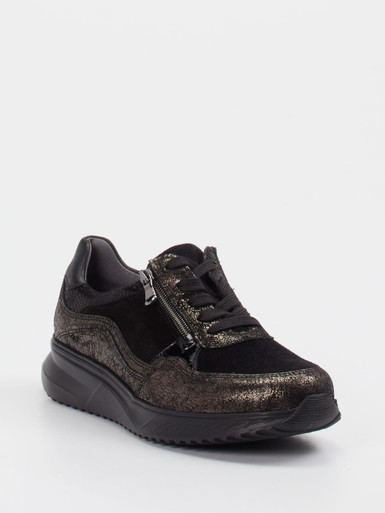 Waldläufer – Komfort-Sneaker aus Veloursleder schwarz