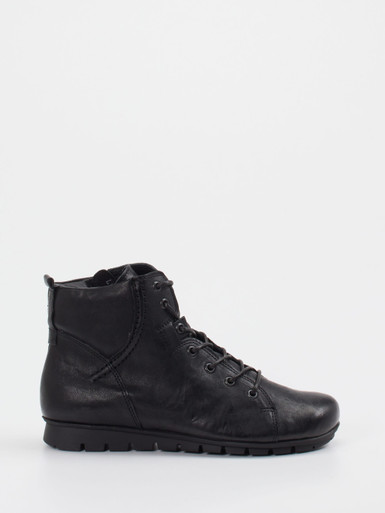 Think – Schnürstiefelette aus Ziegenleder Schwarz
