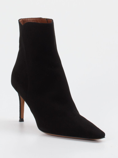 Konstantin Starke – Stiefeletten aus Veloursleder schwarz