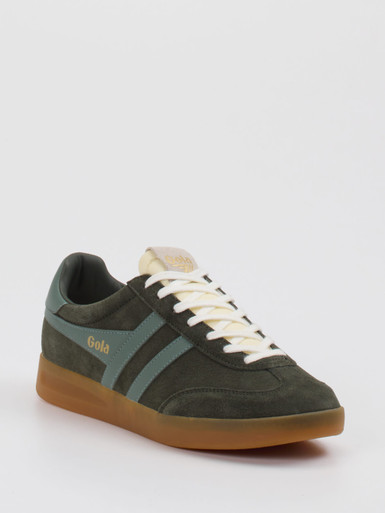 Gola – Retro-Sneaker aus Veloursleder Olivgrün