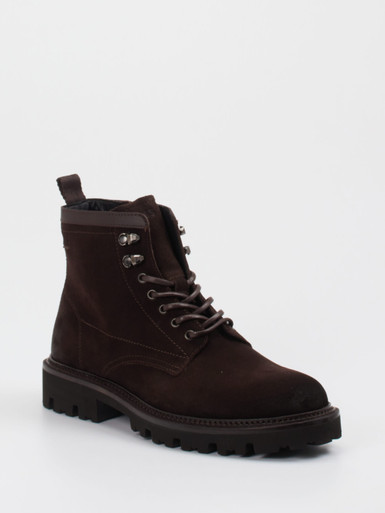 Boss – Schnürboots aus Veloursleder dunkelbraun