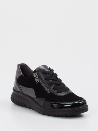 Semler – Schnürschuh aus Veloursleder Schwarz