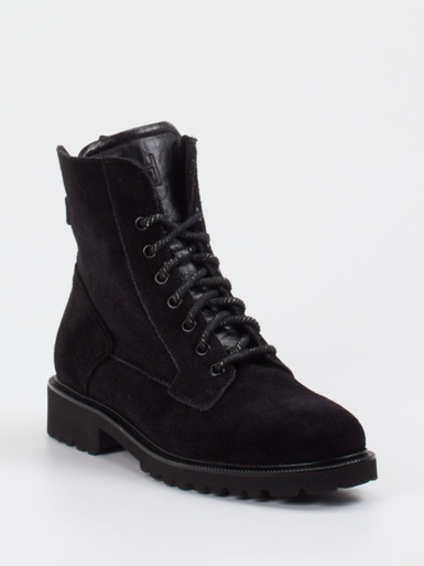 Durea – Schnürboots aus Veloursleder schwarz