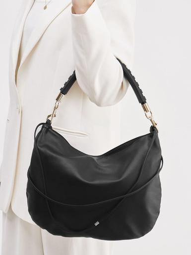 Konstantin Starke – Schultertasche aus Leder Schwarz