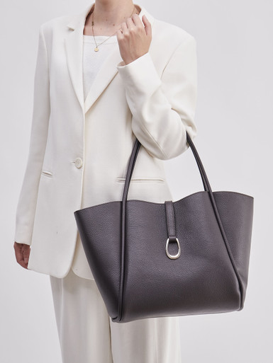 Konstantin Starke – Shopper aus Kalbleder Dunkelbraun