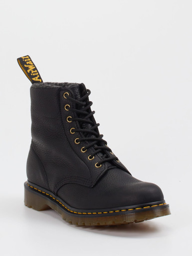 Dr. Martens – Schnürboots aus Fettleder Schwarz