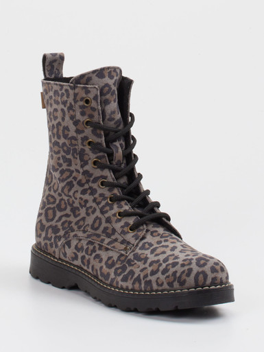 Ralph Harrison Classic – Schnürboots aus Leder Taupe Leoprint