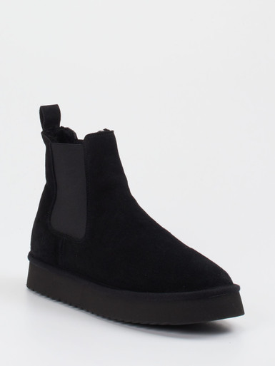 Copenhagen – Chelsea Boots aus Veloursleder Schwarz