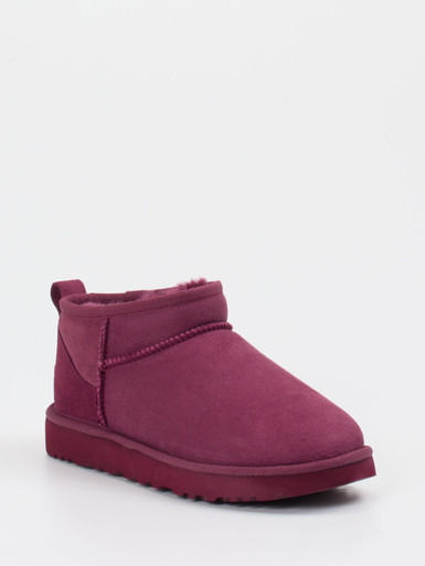 UGG – Stiefeletten aus Veloursleder beerenrot