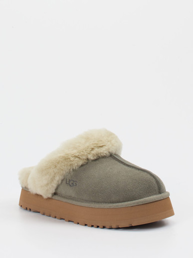 UGG – Pantoffeln aus Veloursleder mit Lammfell