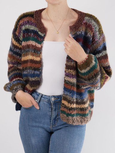 DawnxDare – Cardigan aus Wollmischgarn Multicolor