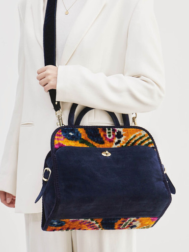 Viamailbag – Top Handle Bag aus Veloursleder multicolor