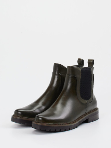 Ginger & Glove – Chelsea Boot aus Lammleder Dunkelgrün