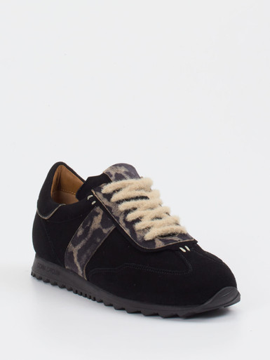 Donna Carolina – Sneaker aus Veloursleder Schwarz