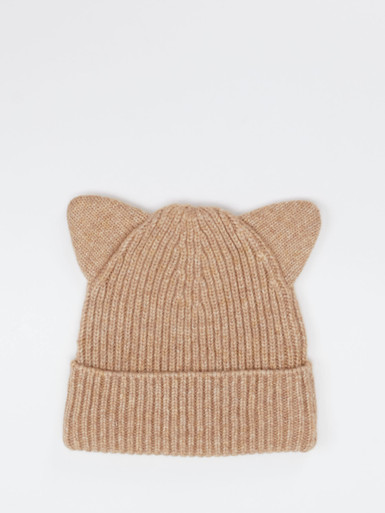 Kinder Gerippte Beanie In Katzenoptik