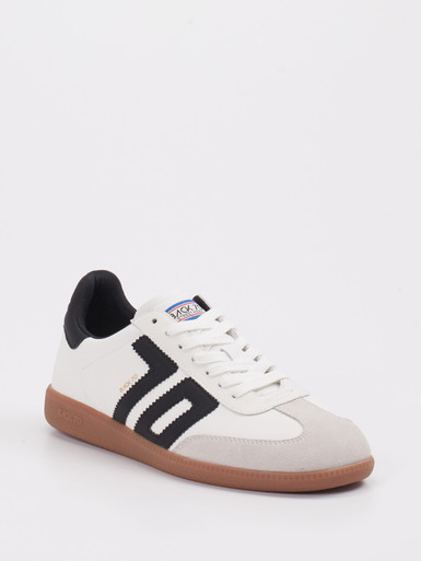 Back 70 – Retro-Sneaker aus Velour/Leder weiß