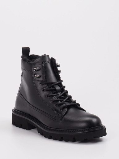Boss – Schnürboots aus Kalbleder schwarz