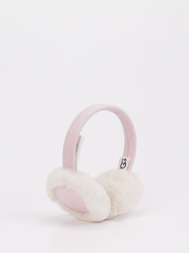 UGG – Ohrenschützer aus Veloursleder in Rosa