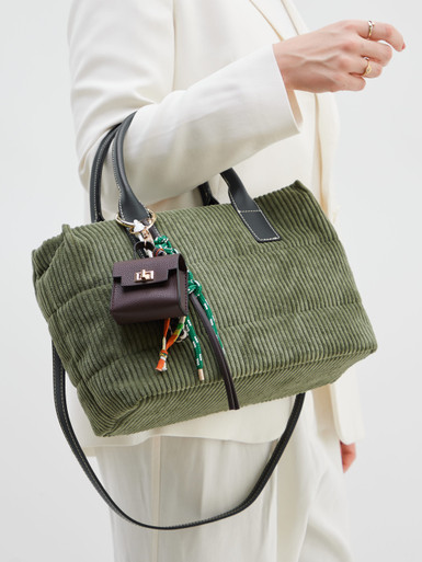 Viamailbag – Shopper Bag aus Cordstoff Olivgrün