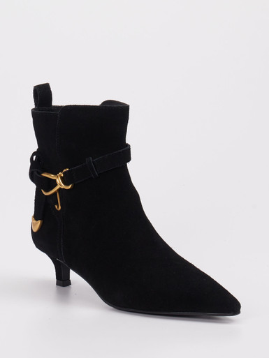 Steve Madden – Stiefelette aus Veloursleder schwarz