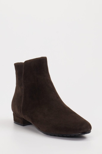 Di Lauro – Stiefeletten aus Veloursleder Dunkelbraun