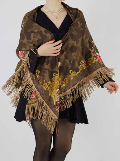 Katherina Loretta – Poncho aus Textil in Braun