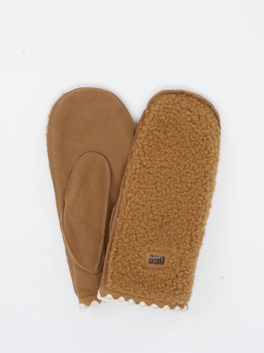 UGG – Fausthandschuhe aus Textil in Cognacbraun