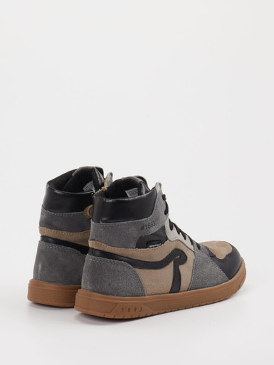 Richter – High-Top-Sneaker aus Veloursleder Taupe