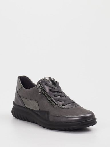 Semler – Komfort-Sneaker aus Leder grau metallic