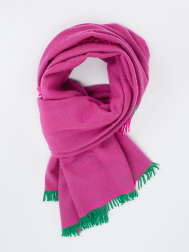 Konstantin Starke – Fransenschal aus Wollmischung Pink