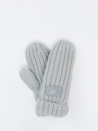 UGG – Fäustlinge aus Textil in Hellgrau