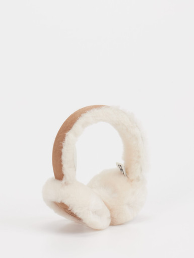 UGG – Ohrenwärmer aus Veloursleder cremeweiß