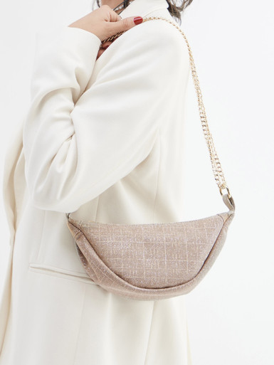 Konstantin Starke – Schultertasche aus Leder goldfarben