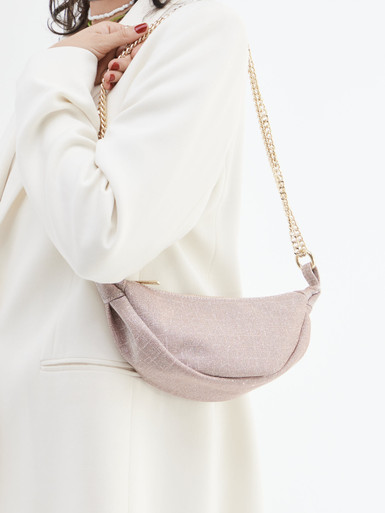 Konstantin Starke – Schultertasche aus Leder in Rosé