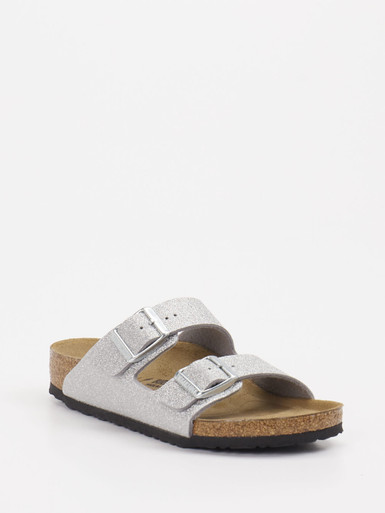 Birkenstock – Pantolette aus Synthetik silberfarben