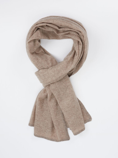 Cashmere Blues – Feinstrickschal aus Wolle Beigebraun