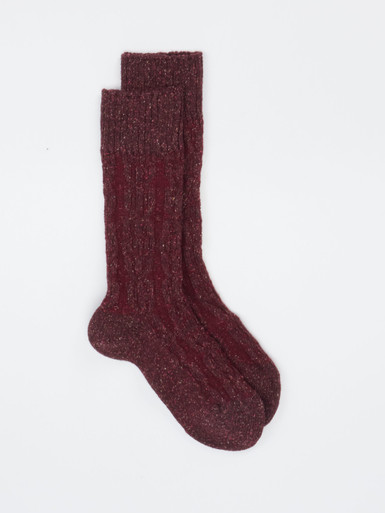 Burlington – Freizeitsocken aus Wolle bordeaux meliert