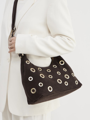 Marlon Firenze – Schultertasche aus Leder Dunkelbraun