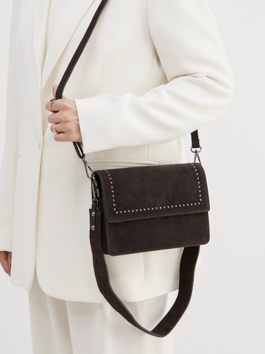 Marlon Firenze – Schultertasche aus Kalbleder Dunkelbraun